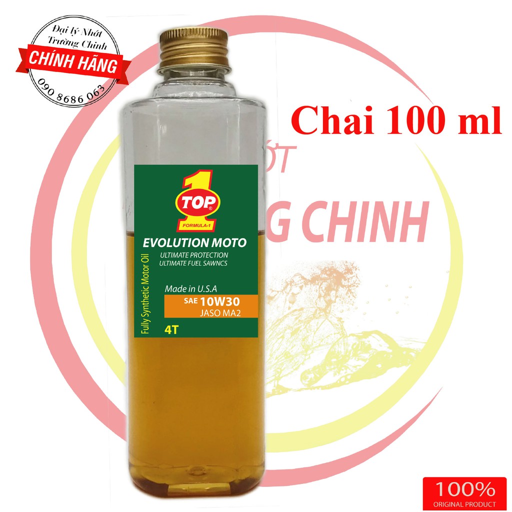 Nhớt Top 1 Evolution Moto 10W30 100ML, 200ML, 300ML, 400ML dành cho xe số, tay côn