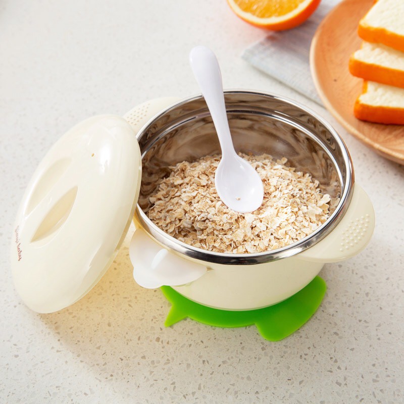 Bát ăn dặm chống lật, giữ nhiệt kèm thìa GIAYI BABY DD122