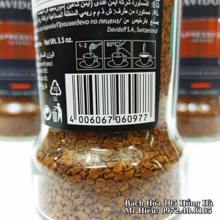 [Hỏa Tốc] Cafe hòa tan Davidoff 100g các vị