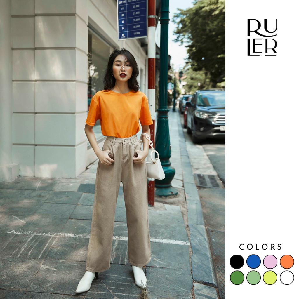 Áo phông trơn chất vải cotton co giãn 4 chiều dễ phối đồ The RULER