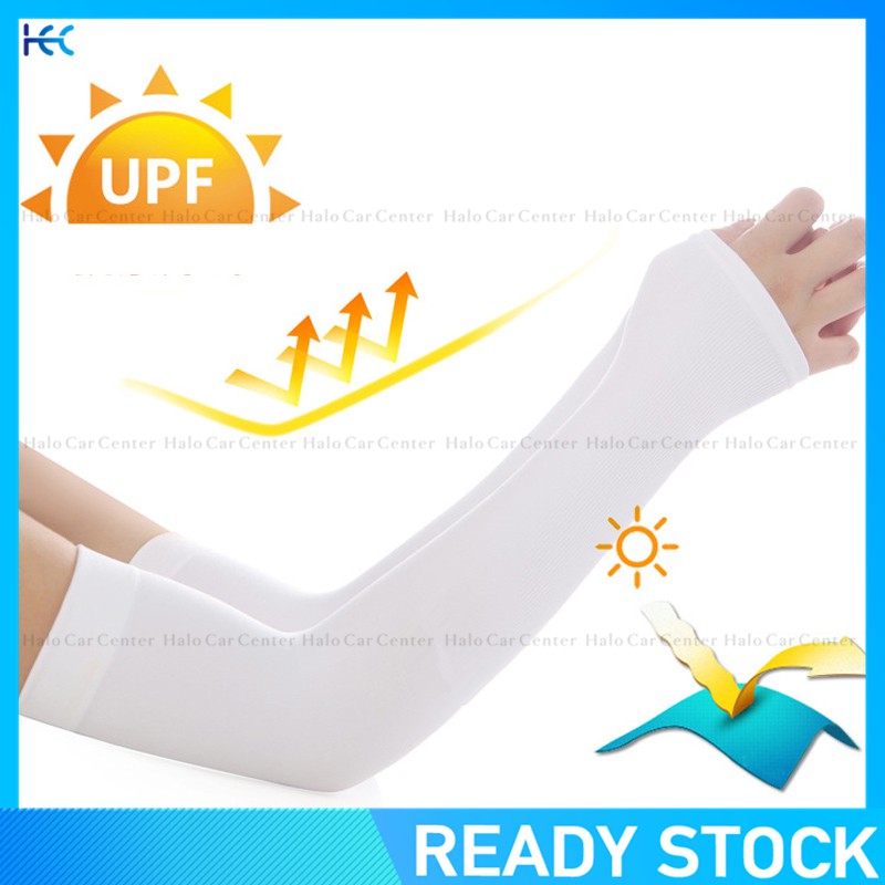 Găng ống tay đạp xe thể thao unisex mùa hè bằng lụa lạnh cảm giác mát mẻ che nắng bảo vệ khỏi tia UV ngoài trời