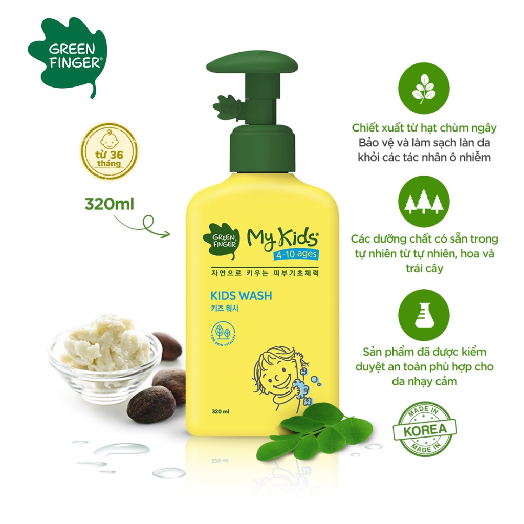 Sữa Tắm Chăm Sóc Da Đặc Biệt Cho Trẻ em GREENFINGER MY KIDS WASH 320ml