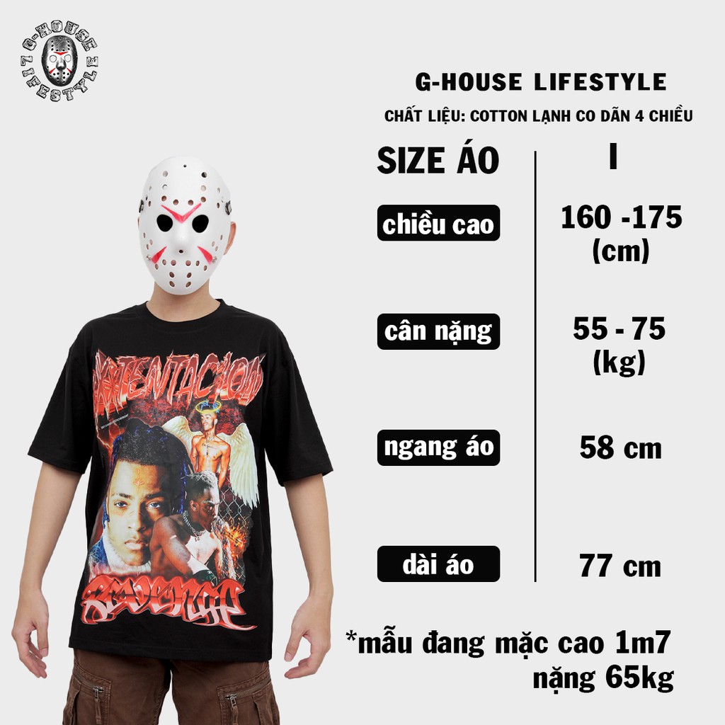 Áo Thun Rapper XXXTentacion Oversize Phong Cách Hip-hop Unisex G-House Lifestyle | BigBuy360 - bigbuy360.vn