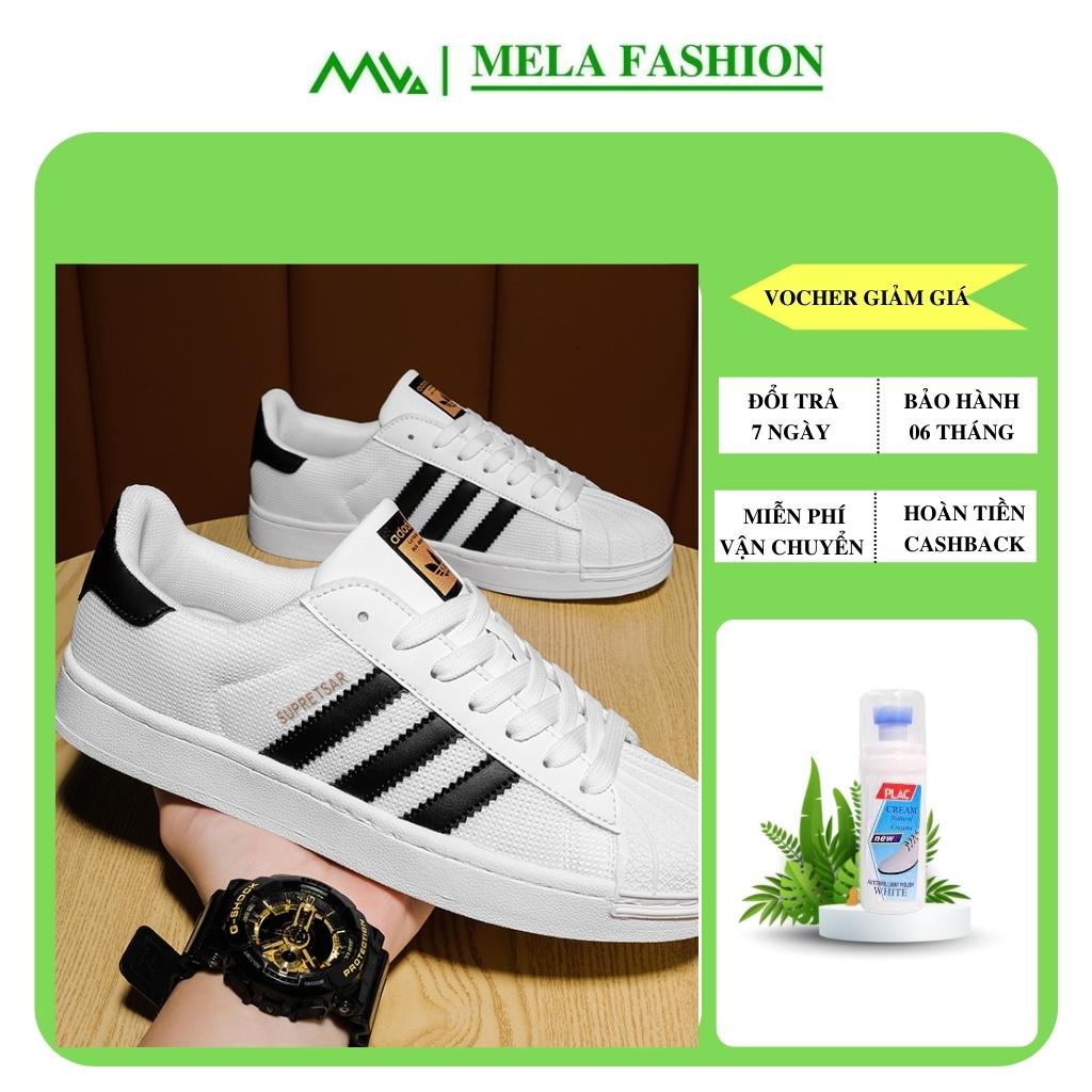 Giày nữ thể thao Mela Fashion sneaker Addas màu trắng 3 sọc đủ size học sinh bốn mùa trẻ trung năng động
