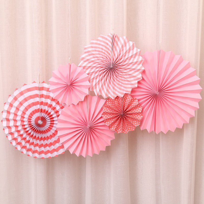 Quạt Giấy Trang Trí Bộ 6 Chiếc #TrangTriSinhNhat