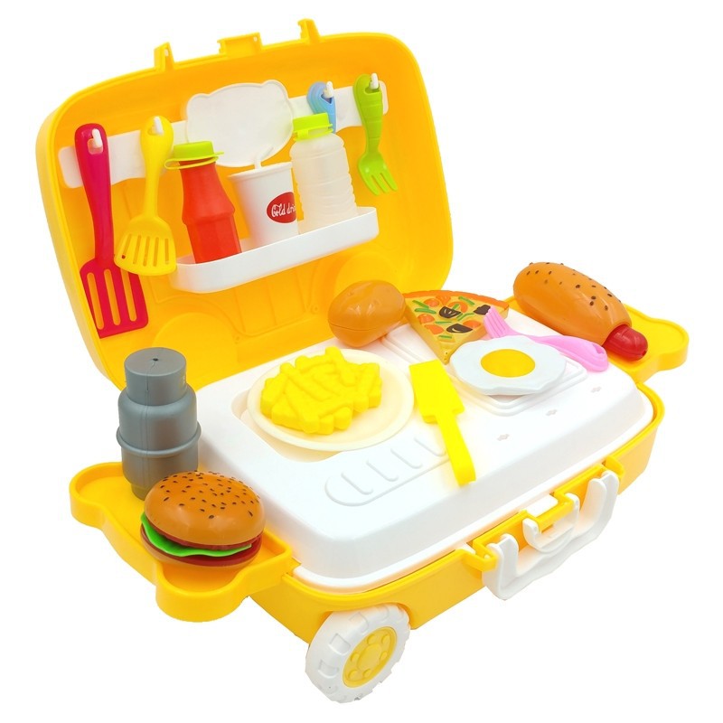 Bộ đồ chơi nhà bếp mẫu đồ chơi nấu ăn xe bán hamburger 20 chi tiết cho bé gái 717-3