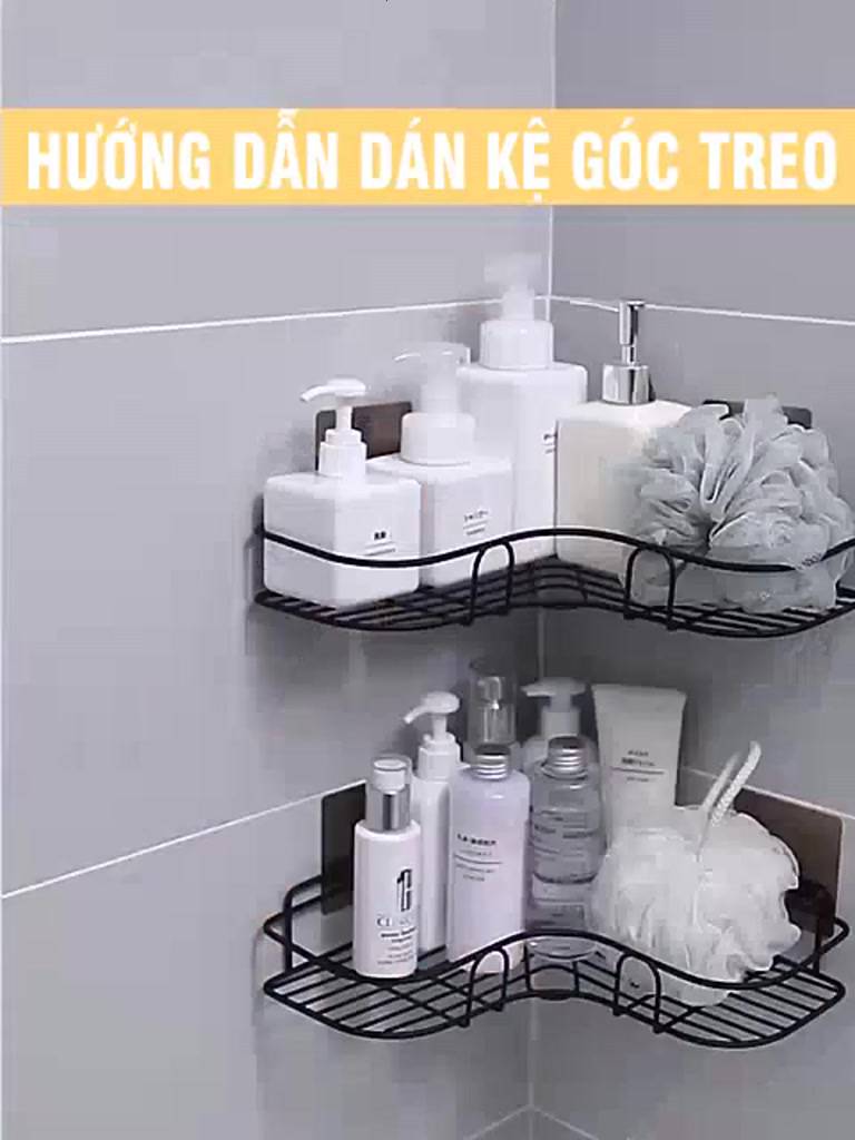 Kệ góc dán tường nhà tắm inox- Kệ tam giác nhà bếp siêu dính chịu lực 10kg. | BigBuy360 - bigbuy360.vn