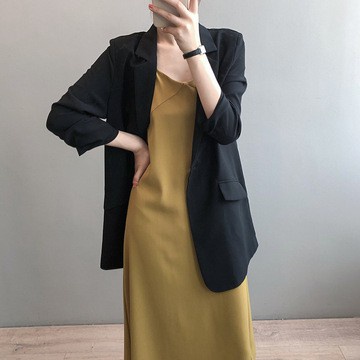 Áo Khoác Blazer Màu Trơn Thoáng Khí Phong Cách Hàn Quốc Thời Trang Mùa Hè  Cho Nữ