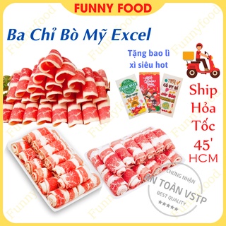 Ba Rọi Bò Mỹ - Thịt bò ba chỉ cắt lát Excel Mỹ - 500g (Chỉ ship hỏa tốc HCM) - FunnyFood