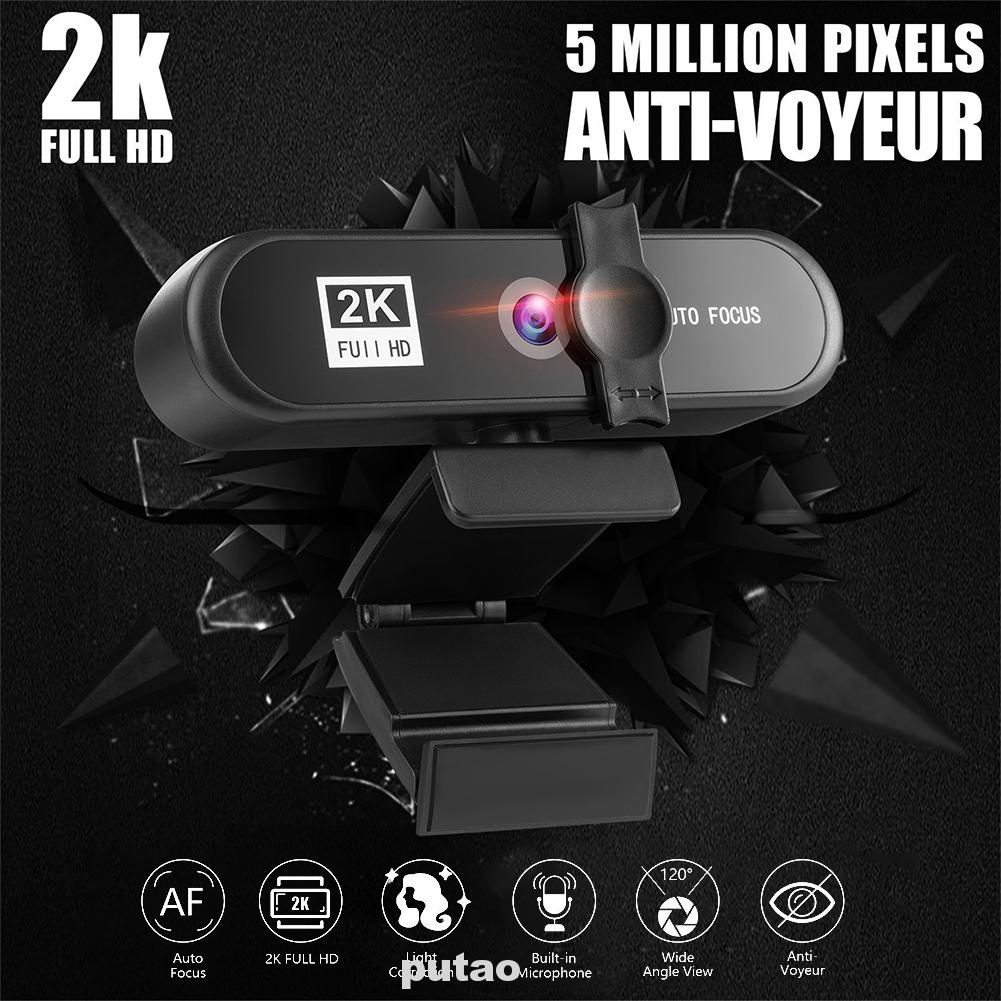 Webcam máy tính USB 2.0 2K HD phích cắm và sử dụng cho dạy học trực tuyến | BigBuy360 - bigbuy360.vn