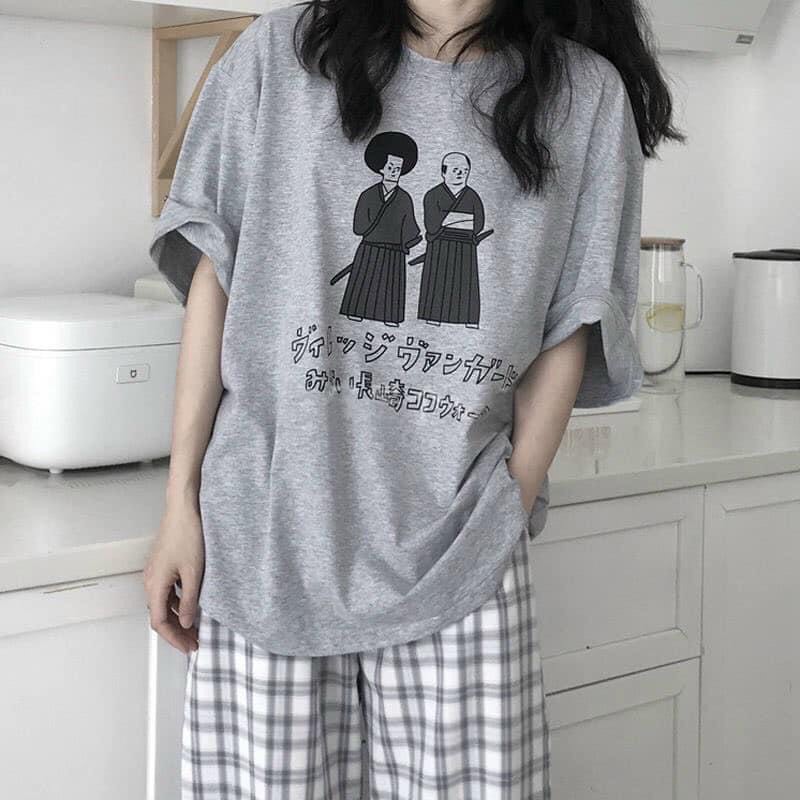 💃 Bộ Quần Culottes Kẻ Áo Phông Người Nhật Set Trang Phục Unisex
