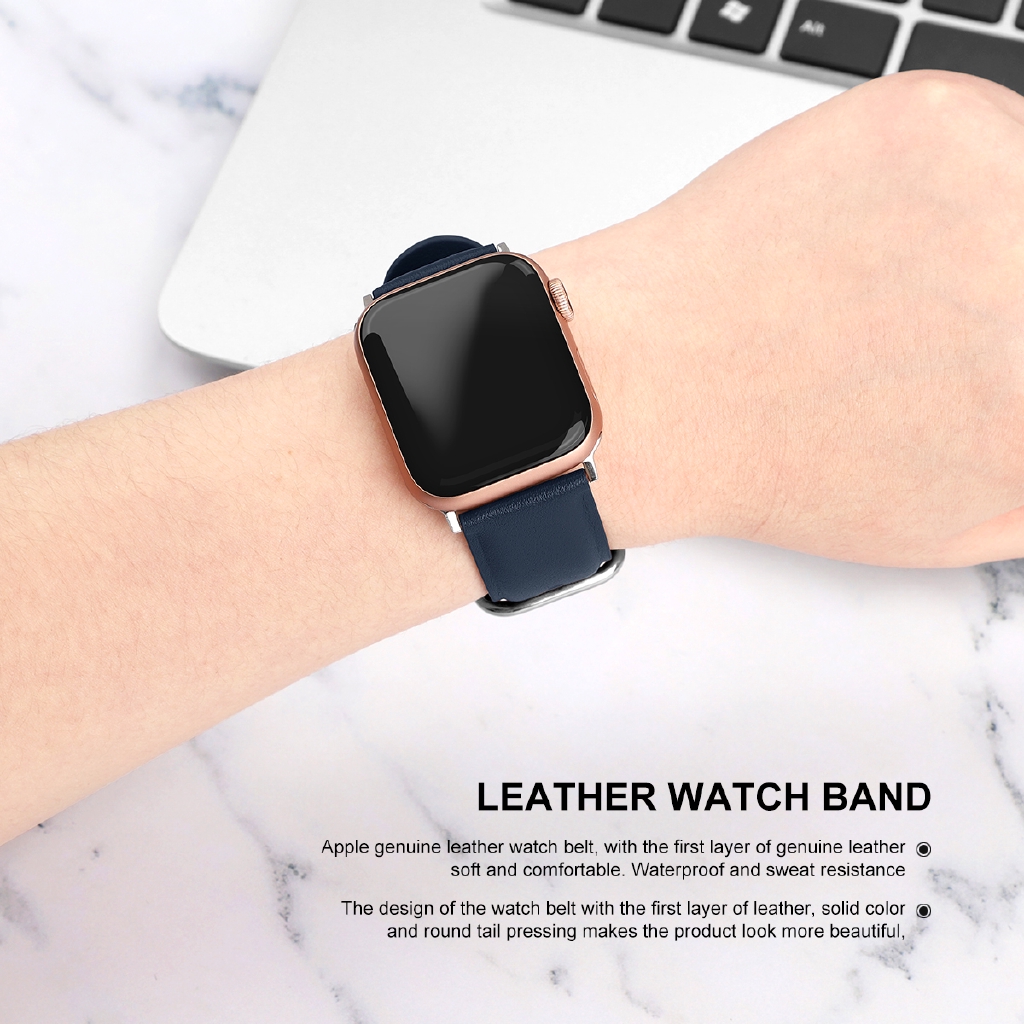 Dây Đeo Da Kiểu Dáng Thời Trang Dành Cho Đồng Hồ Thông Minh Apple Watch Series 6 SE 5 4 3 2 1 38mm 40mm 42mm 44mm