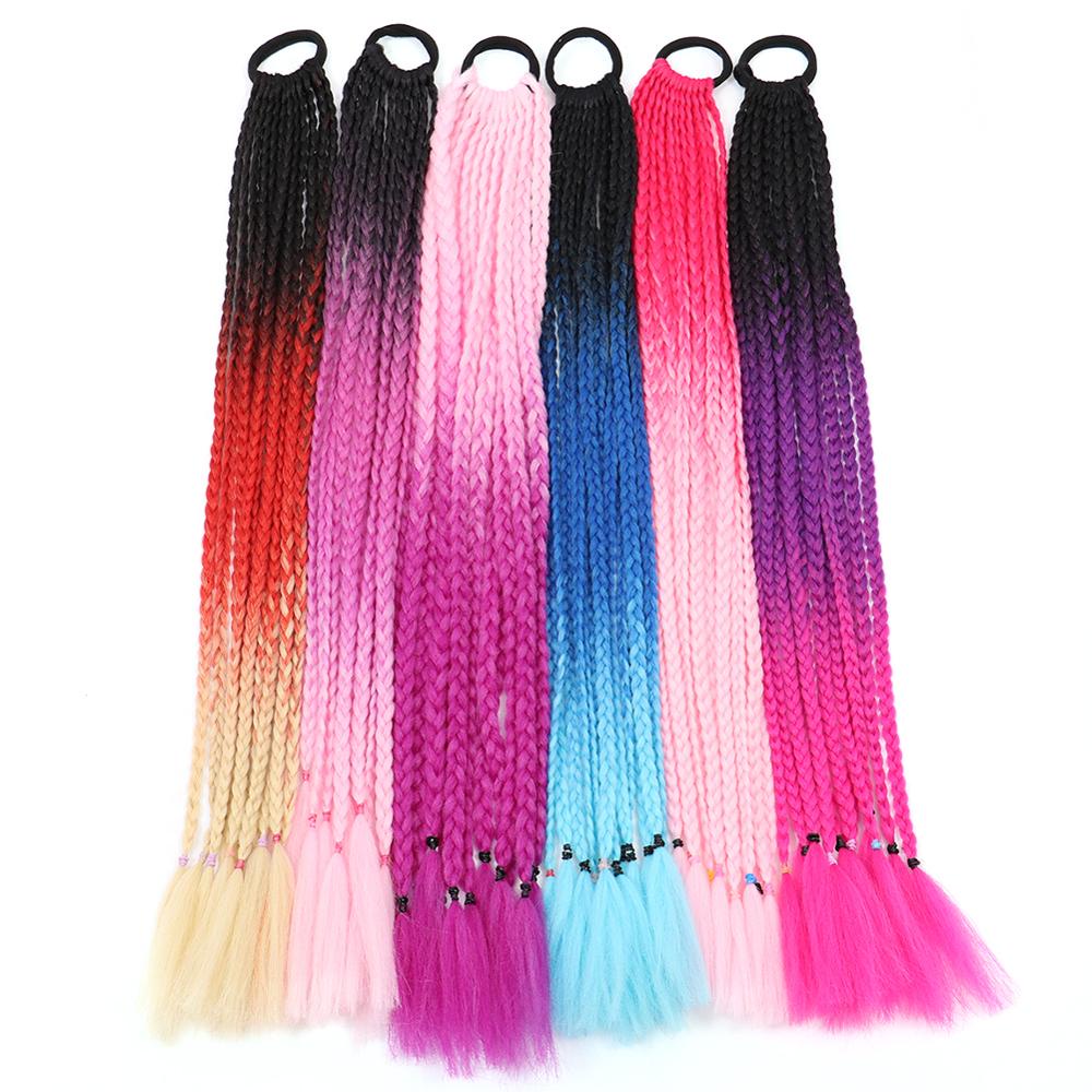 Tóc Giả Nối Dài 24 Inch Màu Sắc Cầu Vồng Ombre C1-D4