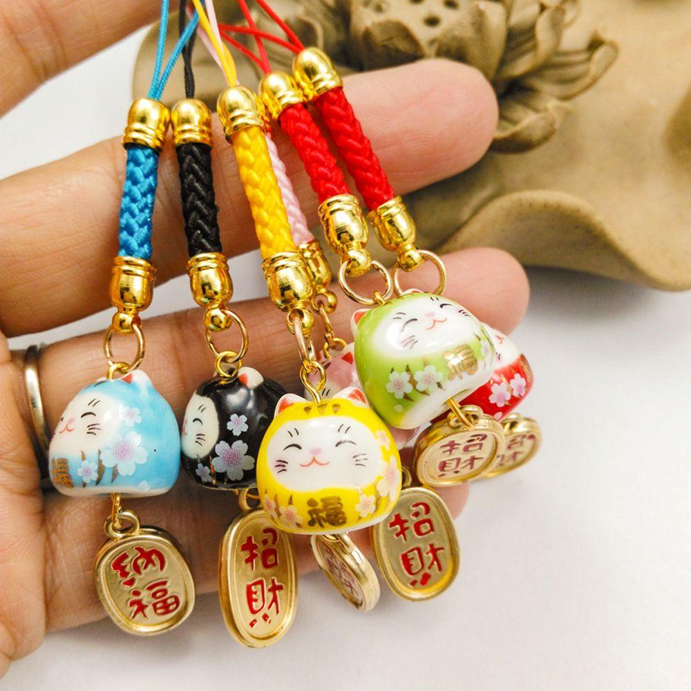 Dây Đeo Điện Thoại / Móc Khóa Hình Chú Mèo May Mắn