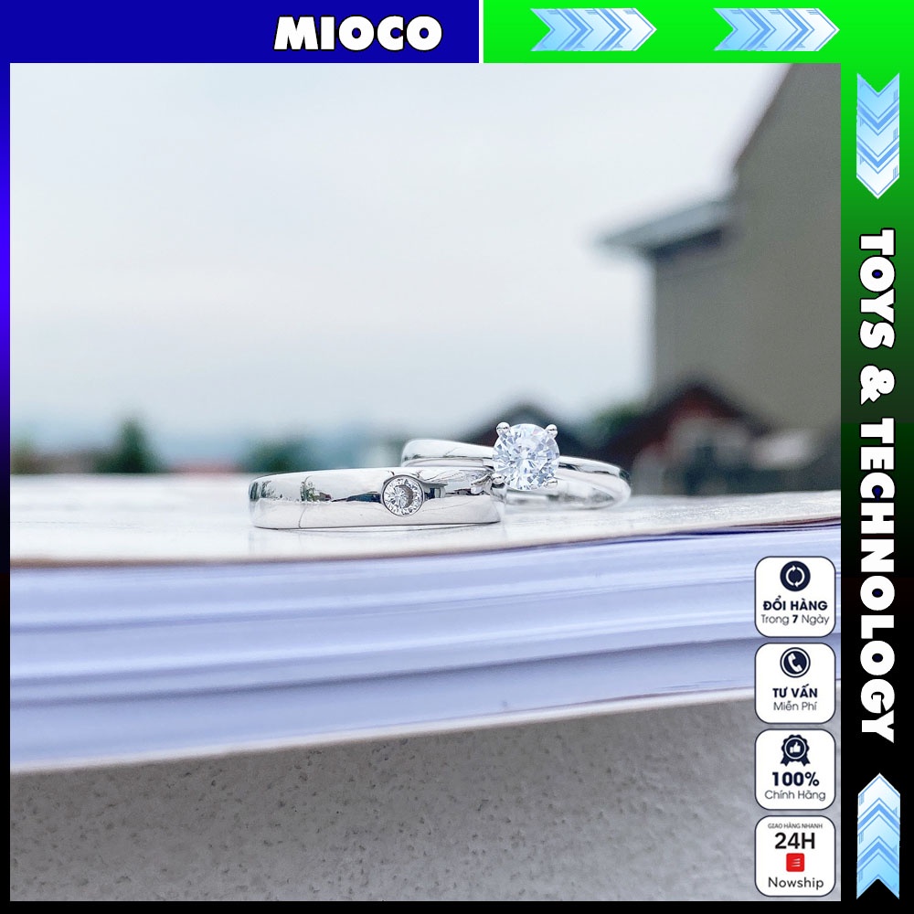 Nhẫn cặp đôi nam nữ free size MIOCO NB08, Cao cấp thời trang thiết kế hở dễ dàng điều chỉnh kích cỡ, tình yêu mẫu mới
