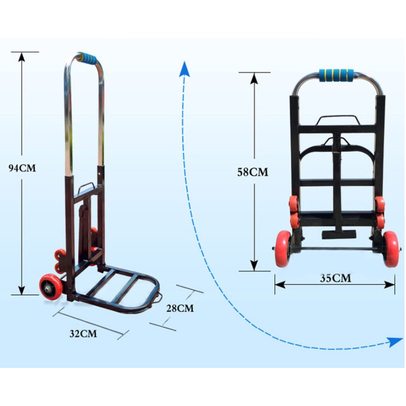 Xe kéo hàng , xe đẩy hàng 2 bánh gấp gọn nhập khẩu - XKT02- 2B Nhựa