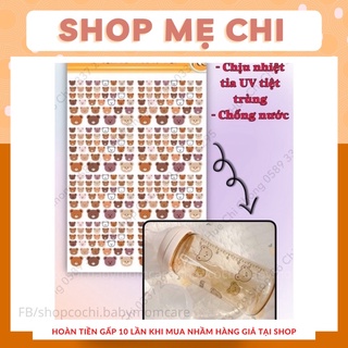 Sticker Hàn quốc Gấu dán bình sữa chống nước , chịu nhiệt tia UV
