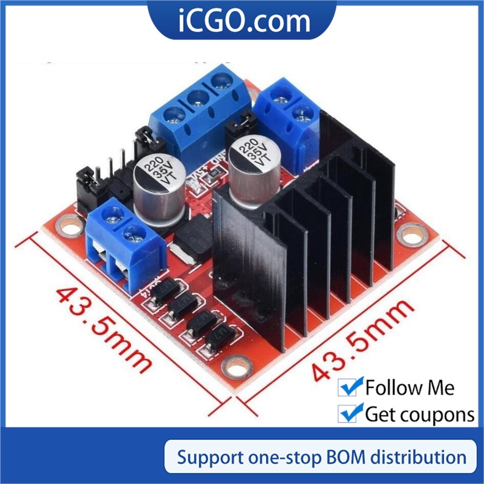Dual H Bridge DC Stepper Motor Drive Bảng điều khiển Mô-đun L298N