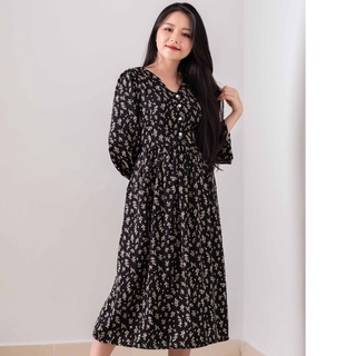 đầm hoa nhí vintage dài tay dễ thương