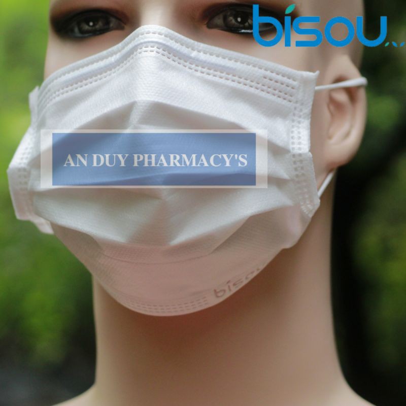 03 hộp Khẩu trang Y tế Bisou 4 lớp màu trắng