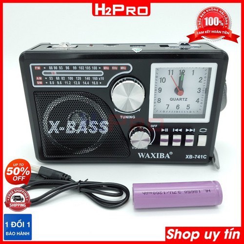 Đài Radio WAXIBA XB-741C, Đài Radio-Thẻ Nhớ-USB-MP3-Đèn pin ( Tặng Dây Sạc, Pin Sạc) Bảo Hành 6 Tháng