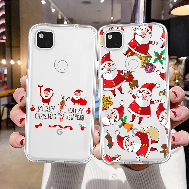Ốp Điện Thoại TPU Mềm Trong Suốt Chống Trượt In Hình Ông Già Noel Cho Google Pixel 7 Pro 6a 6 5a 5G 5 4a 4XL 3a XL