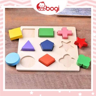 Bảng Ghép Gỗ 3D 💖𝑭𝑹𝑬𝑬𝑺𝑯𝑰𝑷💖 Đồ chơi cho bé làm quen các hình khối cơ bản
