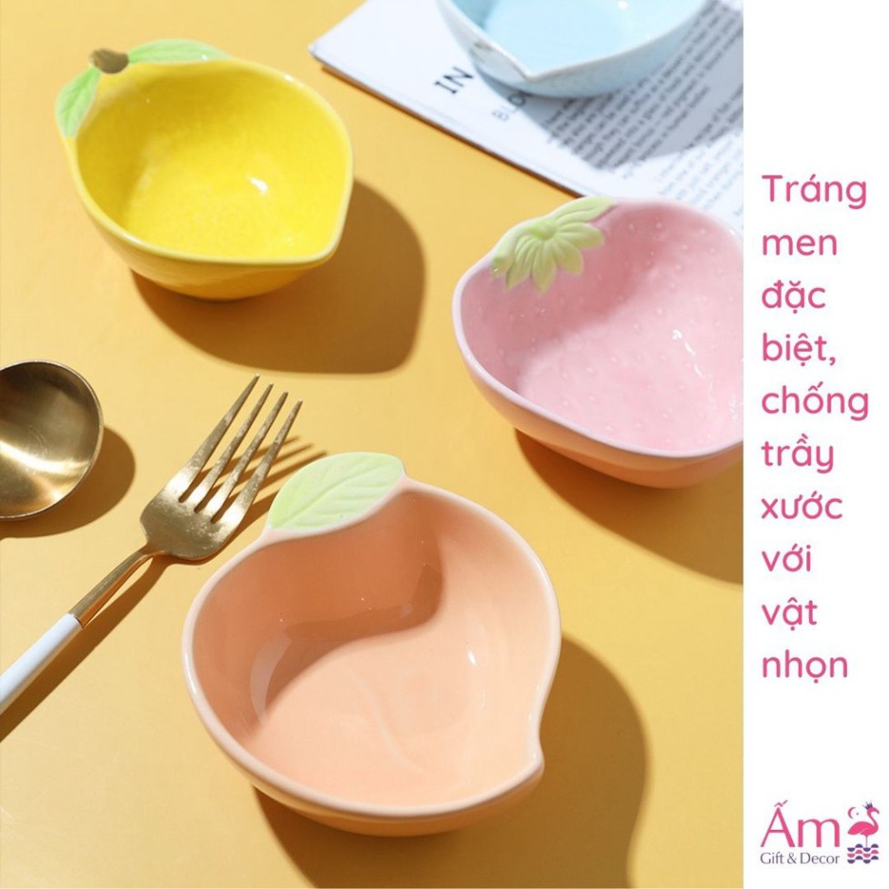 KV Bát Ăn Dặm Cho Bé Bằng Sứ Kiểu Nhật Bản Hoa Quả Chống Đổ - Chén Sứ Ăn Dặm Cho Bé Sứ - Ăn Dặm Không Phải Cuộc Chiến