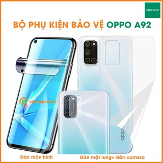 Dán màn hình Oppo A92 và dán lưng Oppo A92 và dán camera Oppo A92 full bộ bảo vệ cao cấp – Combo3