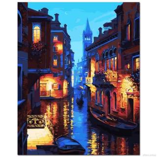 Paris Street DIY Painting By Numbers Handpainted Canvas Painting Home Wall Art Picture For Living Room Unique Gift 40X50