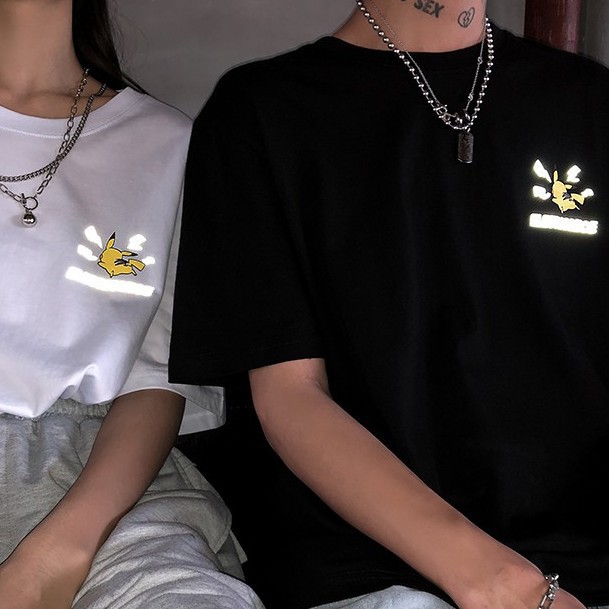 🌸Siêu Rẻ 💯  Áo thun tay lỡ phản quang pikachu unisex oversize CHẤT ĐẸP CÓ FREESHIP | BigBuy360 - bigbuy360.vn