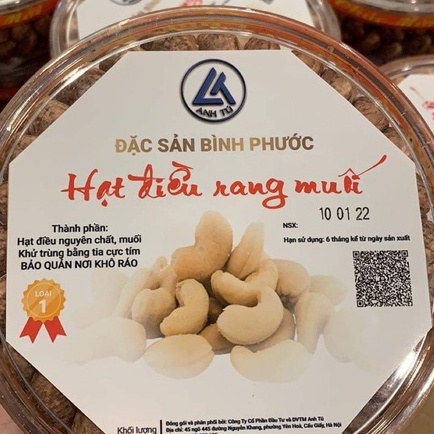 Hạt điều rang muối đặc sản Bình Phước hộp 500gr ăn vặt Tết siêu ngon tại LODAZ