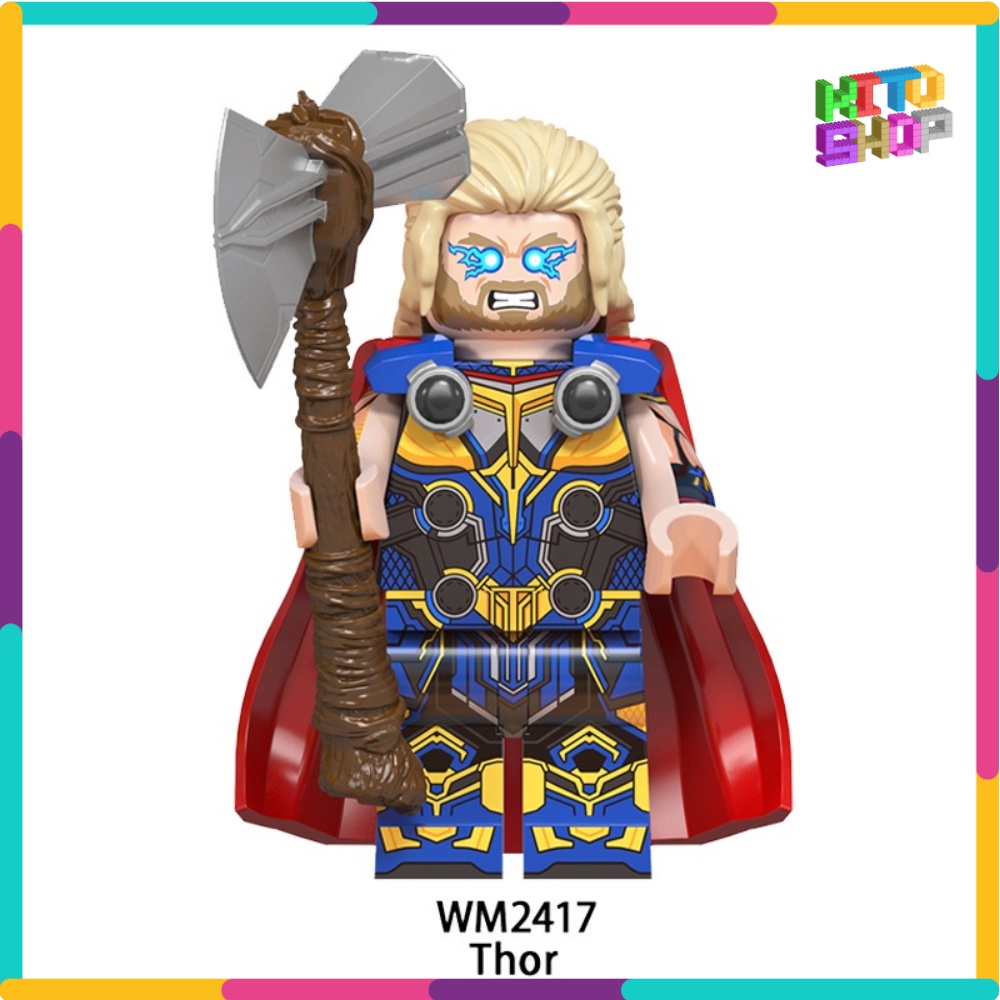 Minifigures Xếp Hình Lắp Ráp Thor Nhân Vật Mavel Phim Truyện Love And Thunder Tình Yêu Và Sấm Set WM6146