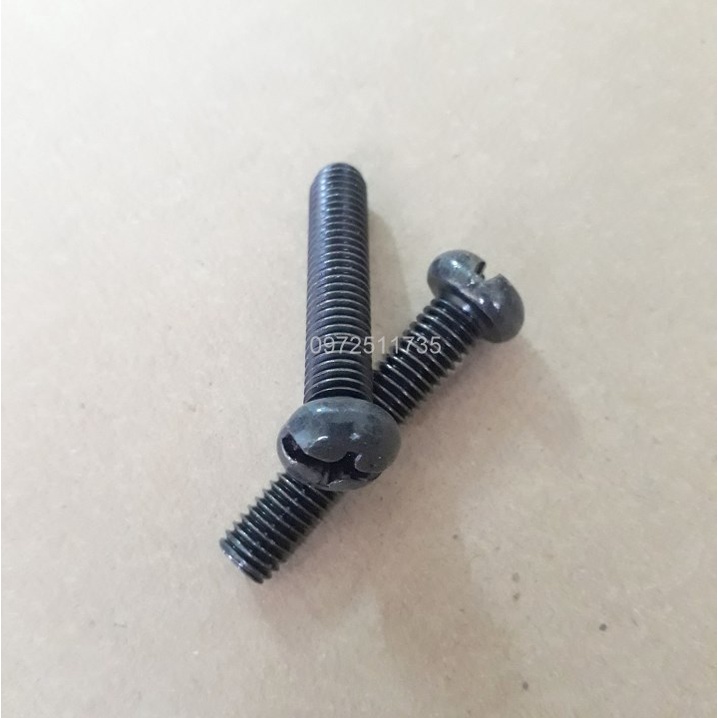 Vít bake đầu tròn thân bulong M8 mạ đen (20 con)