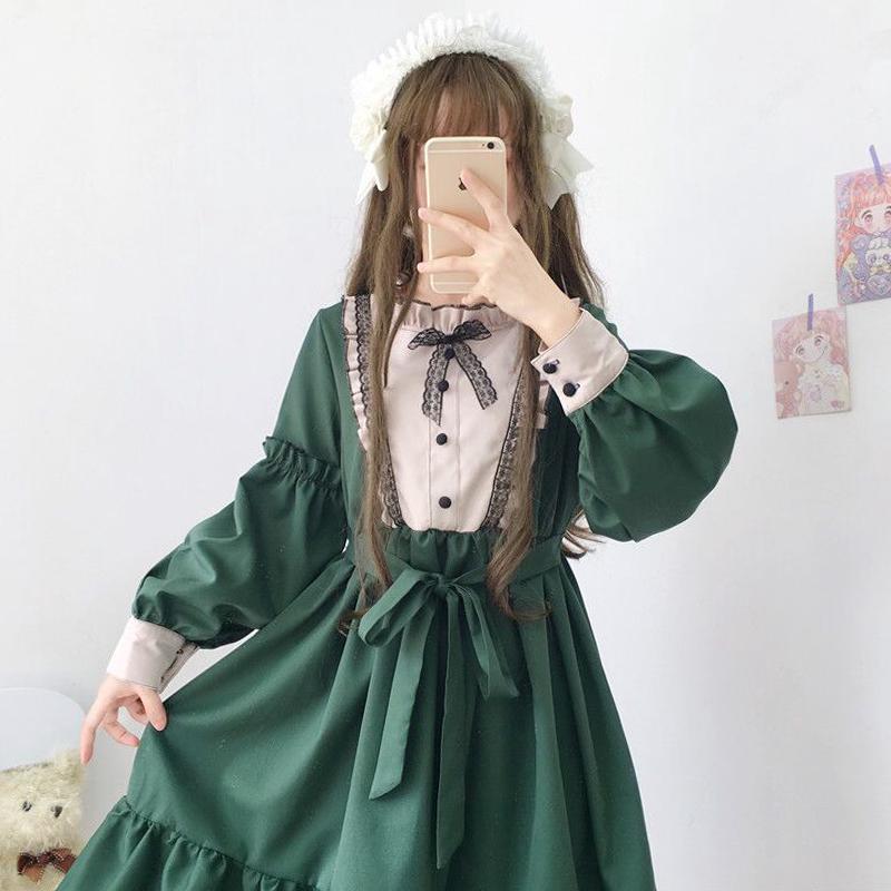 💕Đầm Nữ Chất Mềm Mại Phong Cách lolita Nhật Bản Xinh Xắn