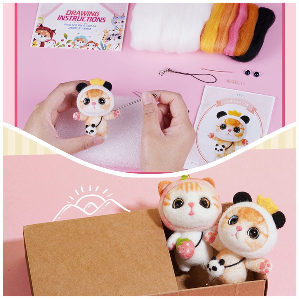 Len Chọc Handmade, Bộ Kit Len Chọc Mèo Mơn Mởn