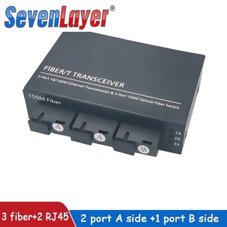 Bộ chuyển đổi Ethernet Media Fiber Optik Mode Tunggal 2 Rj45 Dan 3 Sc 10 / 100m