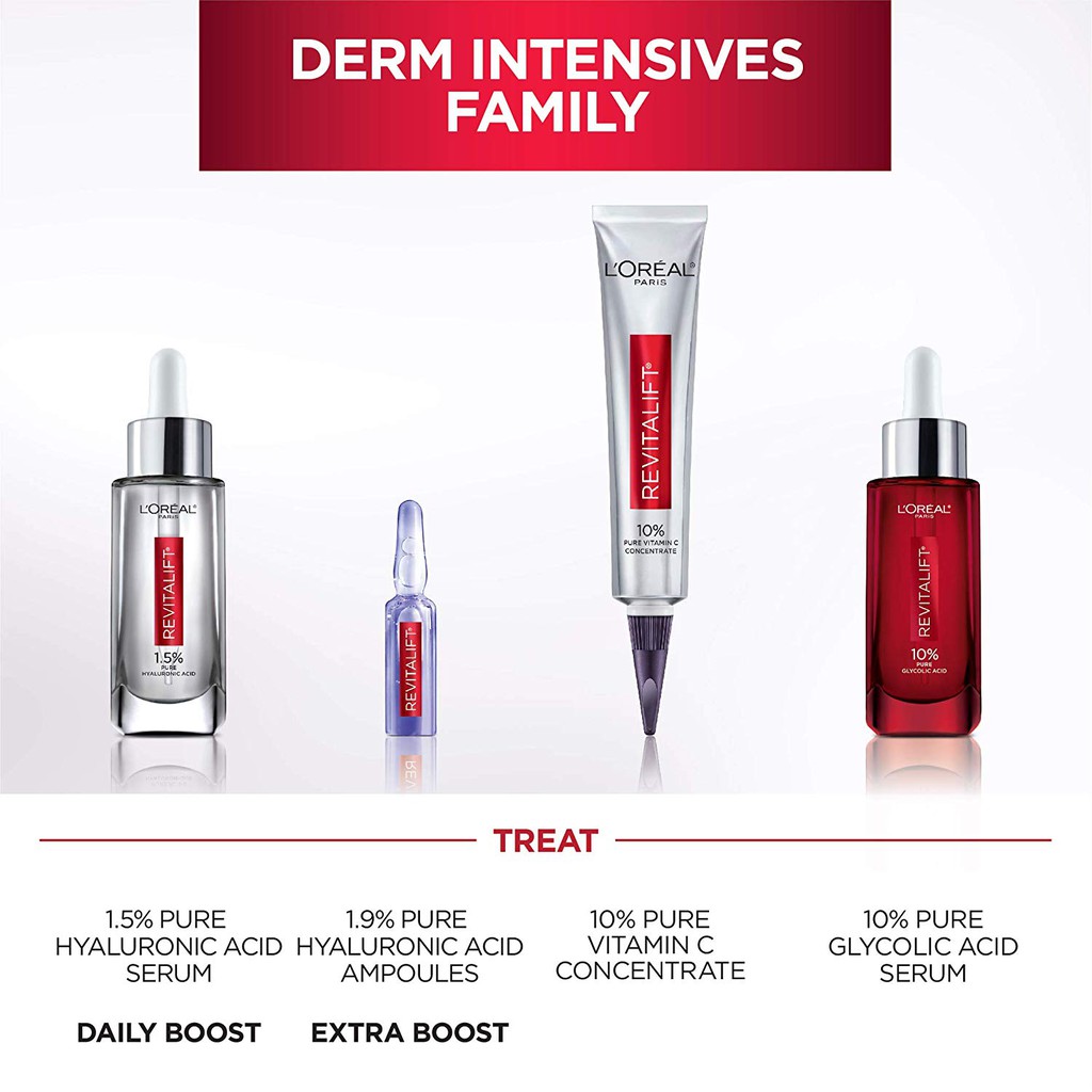 Serum giảm thâm nám, dưỡng trắng da L’Oreal Paris Revitalift Derm Intensives 10% Vitamin C 30ml