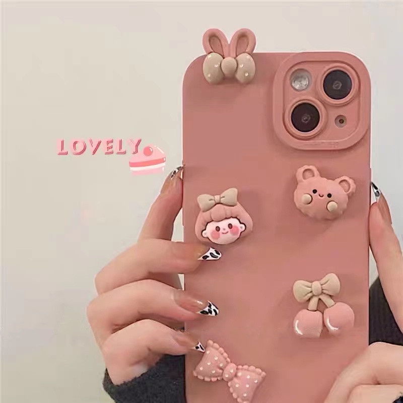 Ốp điện thoại họa tiết thỏ và cherry cho iPhone 13Pro Max 13Pro 13 12ProMax 12Pro 12 11 Pro Max IX Xs Max XR 7 8 Plus | BigBuy360 - bigbuy360.vn