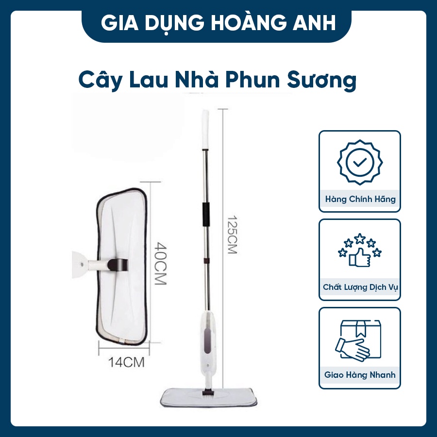 Cây Lau Nhà Thông Minh AURORA Lau Dọn Dễ Dàng 2 Trong 1 - Cây Lau Nhà Phun Sương Cao Cấp, Lau Dọn Dễ Dàng