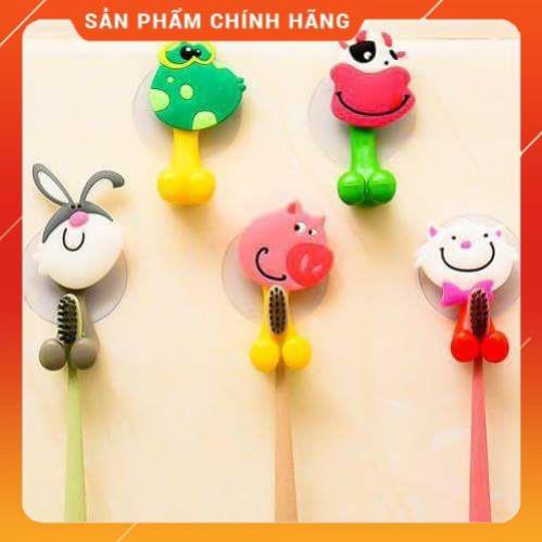 Móc treo bàn chải đánh răng hình thú hút dính tường