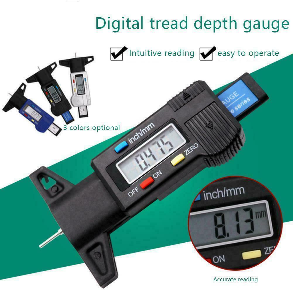 Thước đo độ sâu lốp xe kỹ thuật số 3 màu 0-25.4mm cho xe hơi LCD E2Q1