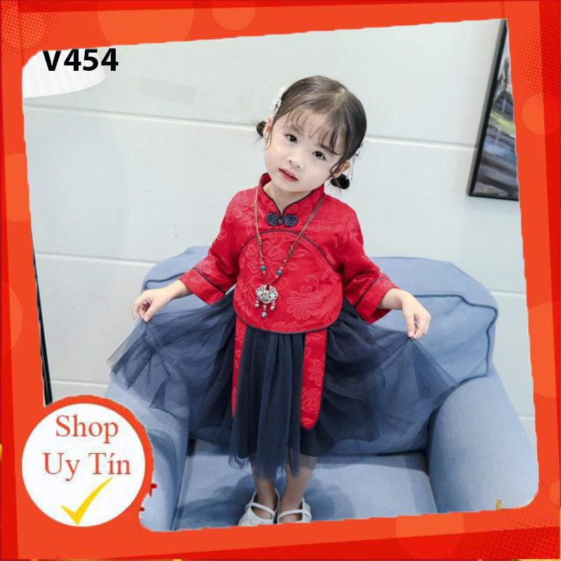 THỜI TRANG VÁY GẤM TRUNG HOA CHO BÉ GÁI TỪ 1 - 4 TUỔI