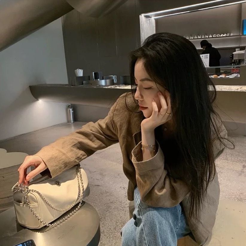 Túi đeo chéo nữ dây xích phong cách HÀN QUỐC chất da đẹp SẴN MÀU ĐEN