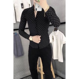 Áo sơ mi chấm bi cao cấp qc