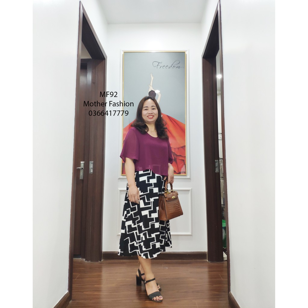 Đầm trung niên sang trọng, váy đầm dự tiệc nữ trung tuổi, cho bà cho mẹ MF92