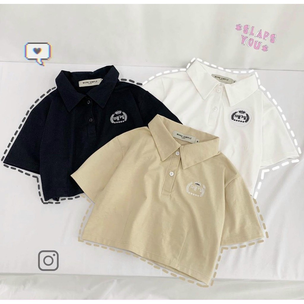 Áo croptop Petter thêu logo