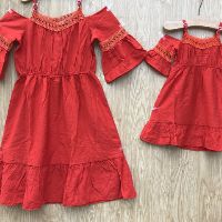 Đầm maxi phối ren, đầm đôi mẹ và bé