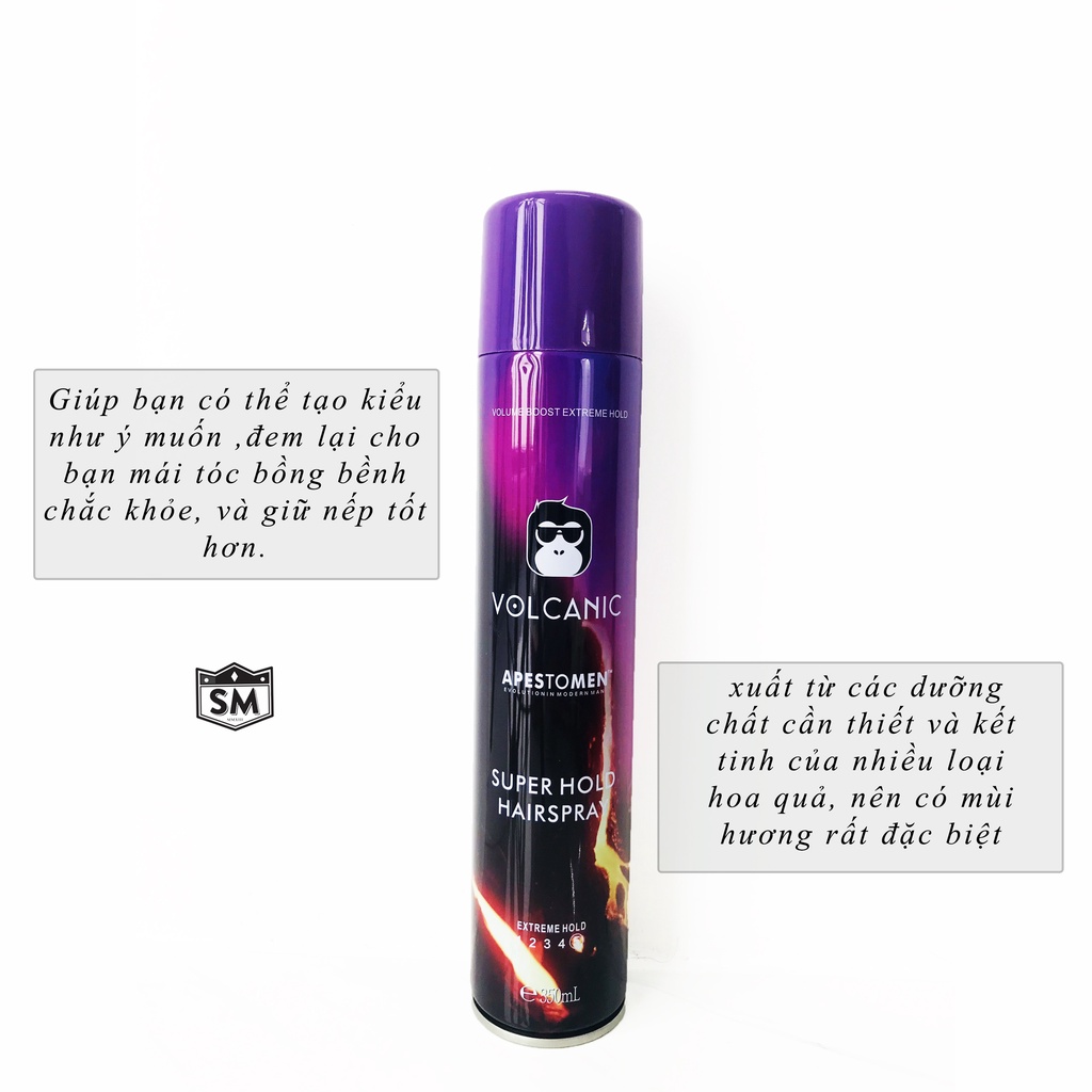 Gôm Xịt Tóc VOLCANIC Siêu Giữ Form 350ml | Shopee Việt Nam