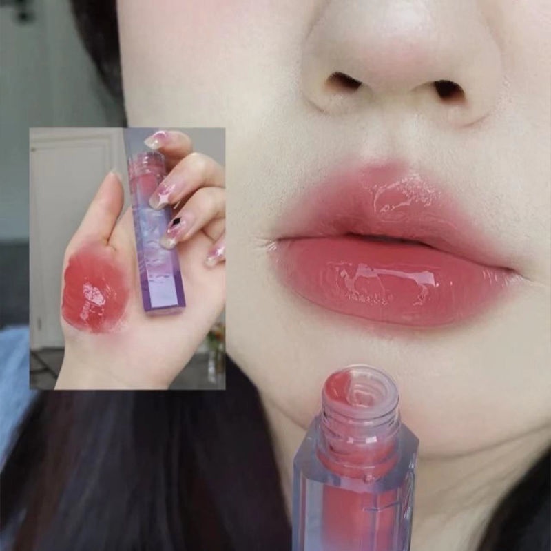 HELLOSTYLE Son Bóng Dạng Lỏng Lâu Trôi Chống Thấm Nước Hiệu Ứng Gương Dưỡng Ẩm Lâu Trôi Feipink